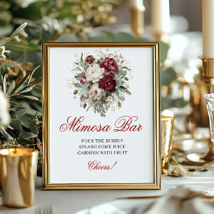 Poster Pancarte de table de bar Mimosa Burgundy Blush rom