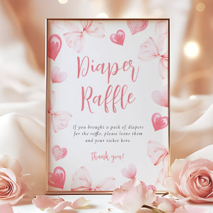 Poster Pancarte de table de tirage au sort de couche rose
