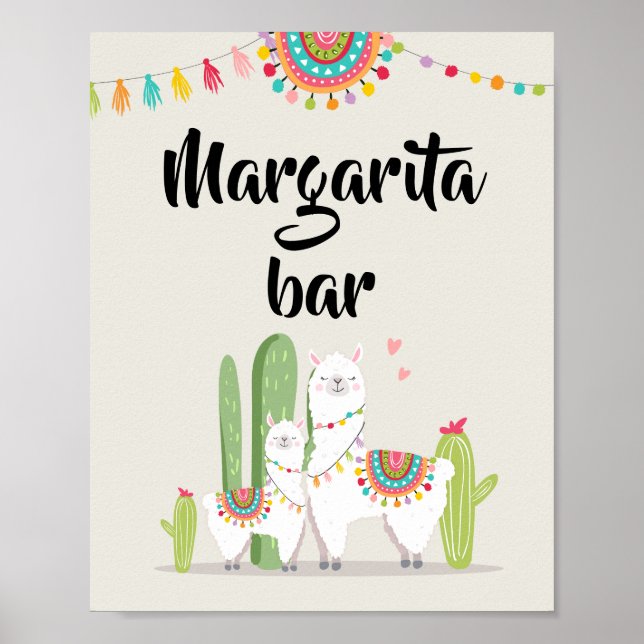 Poster Pancarte de table pour Baby Shower Llama Fiesta Ma (Devant)