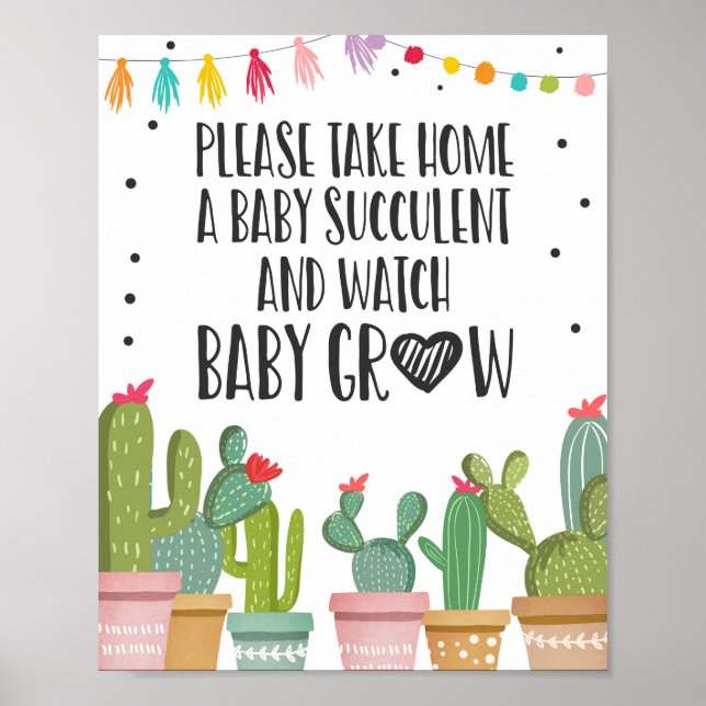 Poster Pancarte de table pour Baby Shower 'Watch Me Grow  (Devant)