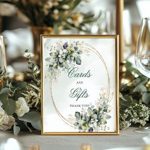 Poster Pancarte de table pour cartes et cadeaux à feuilla