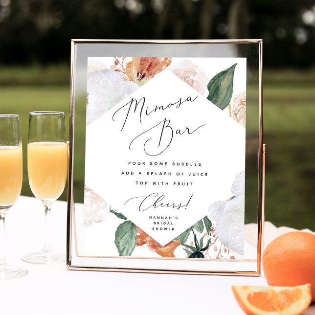 Poster Pancarte du bar Mimosa Boho Blooms (Créateur téléchargé)