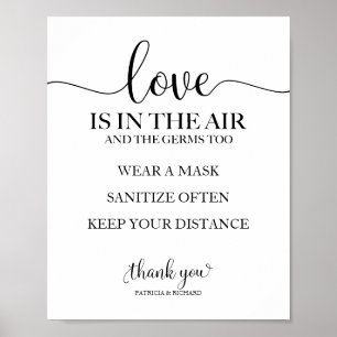 Poster Pancarte L'amour est dans l'air mais les germes au