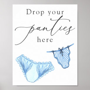 Poster Pancarte Lingerie Shower Déposez vos culottes ici