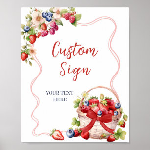 Poster Pancarte personnalisée Coquette Ruban Rouge Baie e