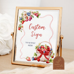Poster Pancarte personnalisée Coquette Ruban Rouge Baie e