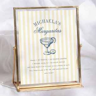 Poster Pancarte pour bar à margaritas pour week-end d'ent