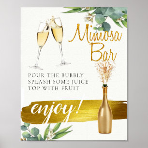 Poster Pancarte pour bar à Mimosa de brunch de mariage à 
