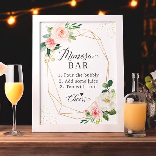 Poster Pancarte pour bar à Mimosa pour la fête de fiançai