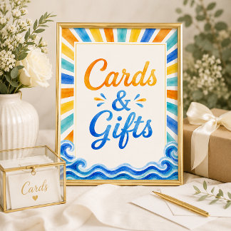 Poster Pancarte pour cartes et cadeaux 'Voici venir le fi