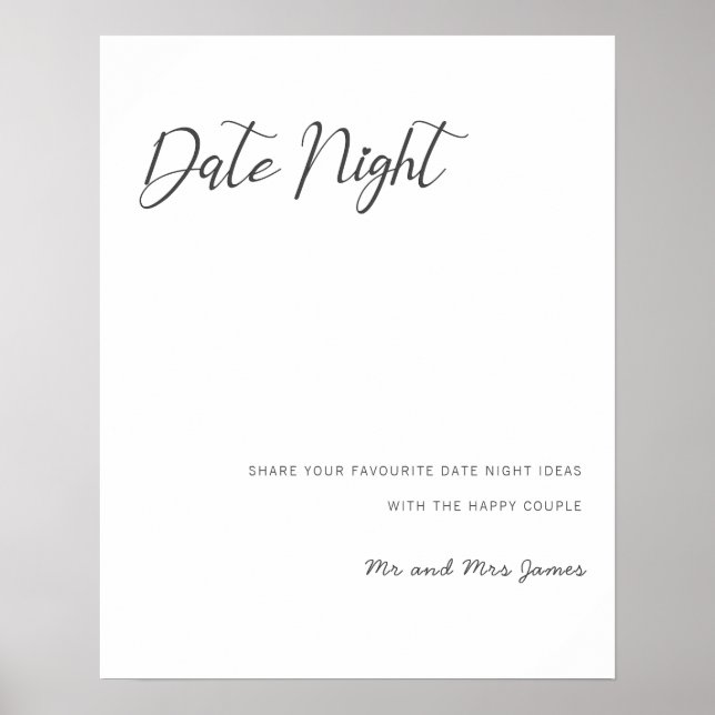 Poster Pancarte pour pot de nuit de date Mariage Conseils (Devant)