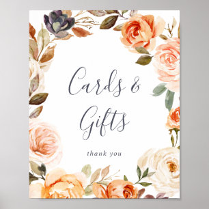 Poster Pancarte Rustic Earth Florals Cartes et Cadeaux