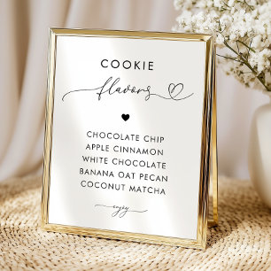 Poster Pancartes de mariage Saveurs de cookies à l'écritu