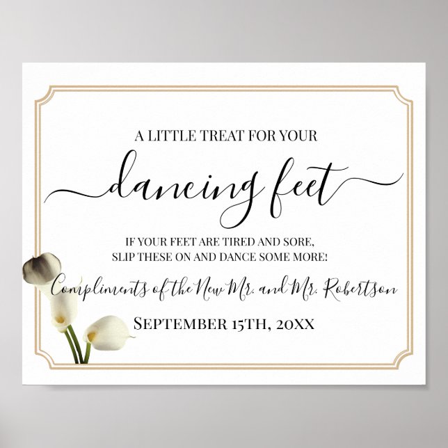 Poster Pancartes de réception de mariage à sandales Danci (Devant)
