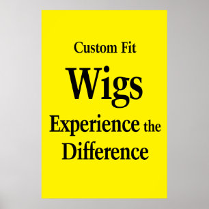 Poster Pancartes de salon de coiffure pour perruques sur 