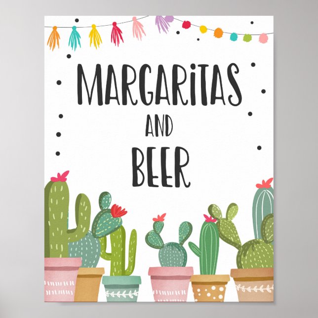 Poster Pancartes de table de fête du cactus Bar à Margari (Devant)