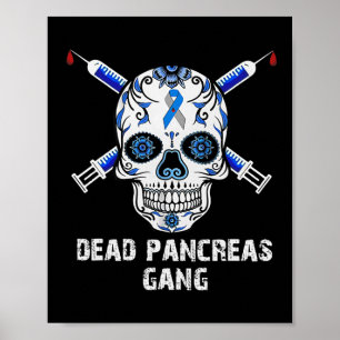 Poster Pancréas Morts Gang Crâne Diabète Sensibilisation