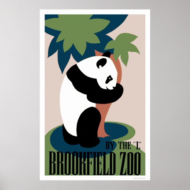Poster Panda aime l'arbre au zoo 1938 WPA (Devant)