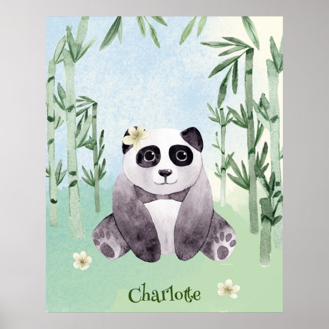 Poster Panda assis mignon (Devant)