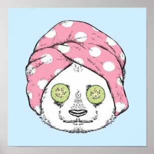 Poster Panda Au Spa