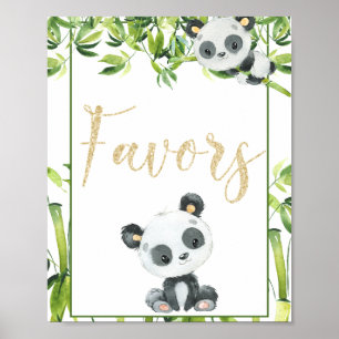 Poster Panda Baby shower neutre pour les femmes Faveurs d