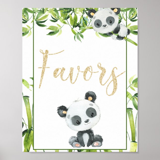 Poster Panda Baby shower neutre pour les femmes Faveurs d (Devant)