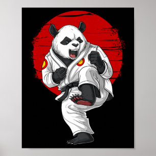 Poster Panda Bear Karate Kickboxing Kung Fu Taekwondo Mar