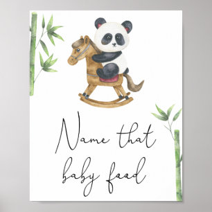 Poster Panda bear - Nom de l'aliment pour bébé