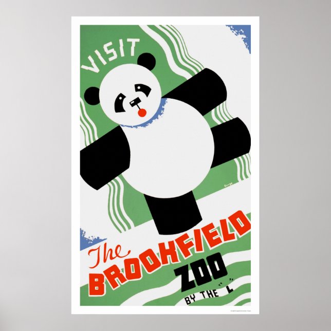 Poster Panda Brookfield Zoo 1938 WPA (Devant)