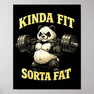 Poster Panda de gym drôle_ plutôt en forme un peu gros ha