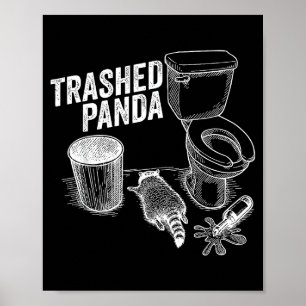 Poster Panda détruit drôle de raton laveur ivre Mème Amou