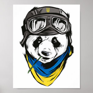 Poster Panda Drapeau Ukrainien Ukraine Chemise Ukrainien 