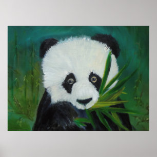 Poster Panda et Bambou