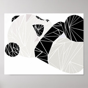 Poster Panda géométrique