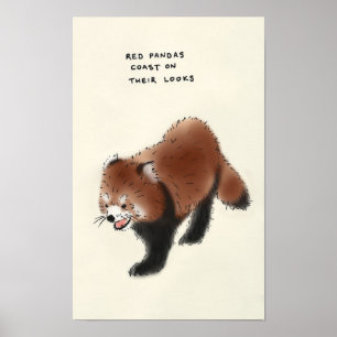 Poster panda rouge