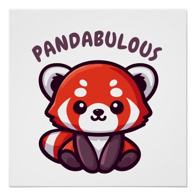 Poster Panda rouge mignonne (Devant)