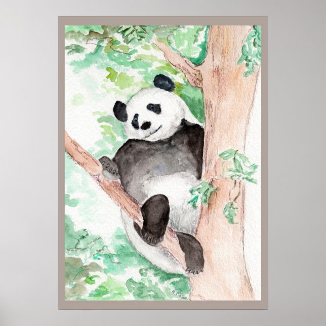 Poster Panda, se détendant (Devant)