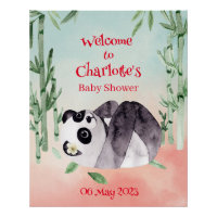 Panda Tumbling Cute Baby shower de genre Bienvenue