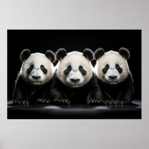 Poster Panda Wild Animal Portrait Nature Beauté