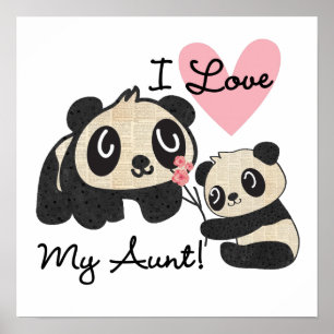 Poster Pandas I Love My Tante