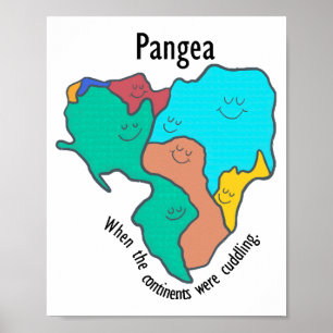 Poster Pangea Continents Cuddin Multicolor