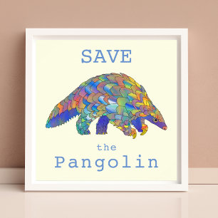 Poster Pangolin L'art animal menacé