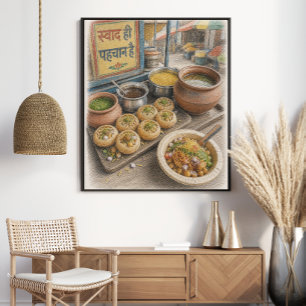Poster Pani Puri et Chaat Street Food indiens