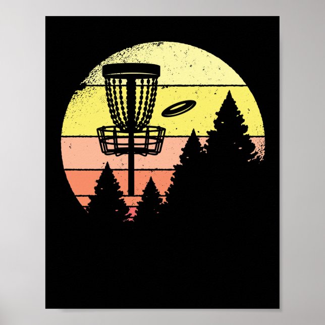 Poster Panier cible rétroactif disque de golf couchers de (Devant)
