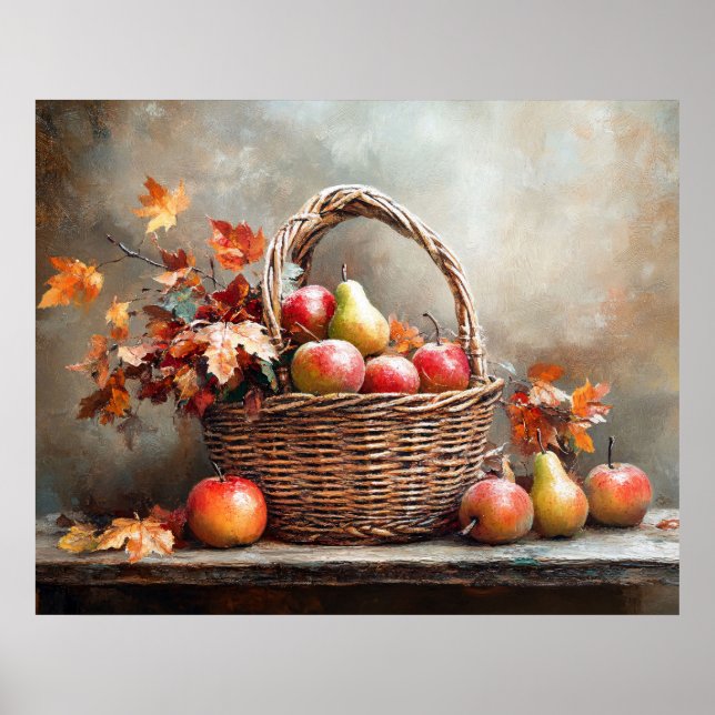 Poster Panier de fruits d'automne (Devant)