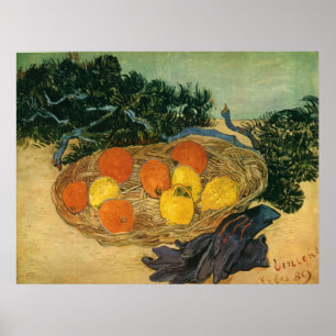 Poster Panier de fruits et gants de Vincent van Gogh 1889