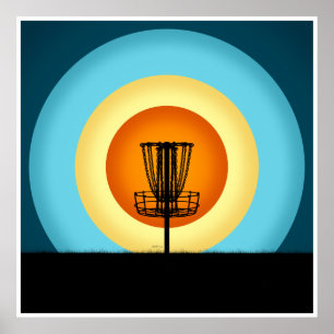 Poster Panier de golf à disque coloré