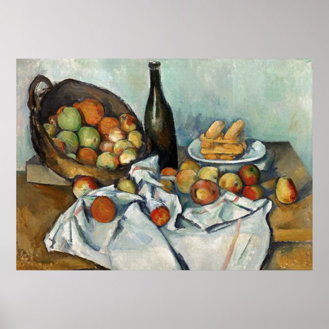 Poster Panier de pommes Still Life Cezanne Peinture Art (Devant)