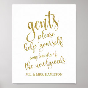 Poster Panier de salle de bain Gents Parties scintillant 