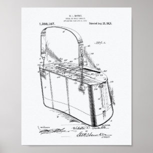 Poster Panier de truite 1921 Brevet Art Livre blanc